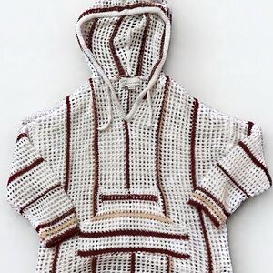 Vintage Havana Striped Crochet Hoodie